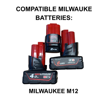 KIBERG Akku Wandhalterung für Milwaukee M12 | Slide-In ohne Entriegelung | PETG Werkstatt Organizer
