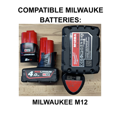 KIBERG Akku Wandhalterung für Milwaukee M12 | 2/4/6/8 Slots | Click-in Verriegelung | Robustes PETG | Made in Austria