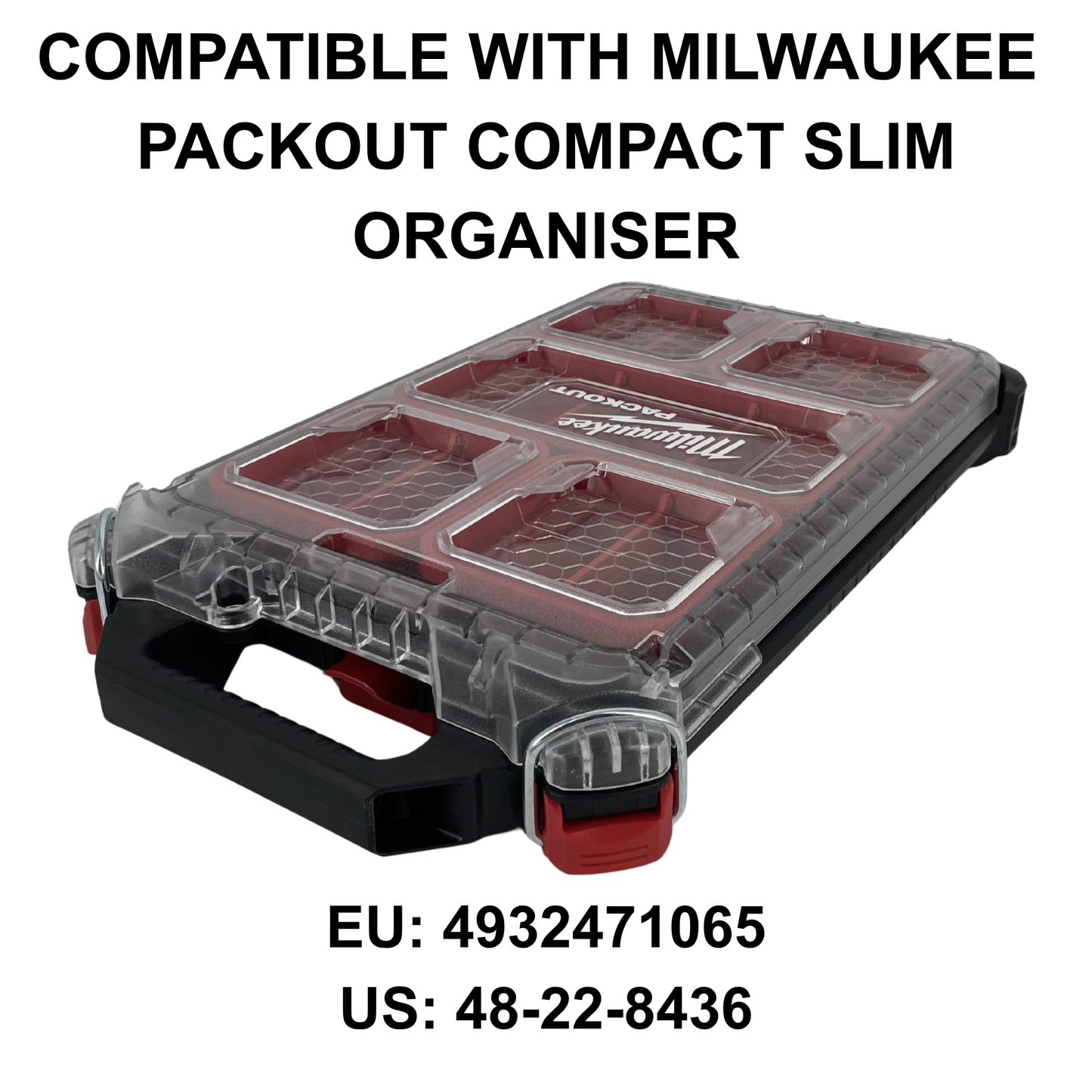 Personalisiertes KIBERG Clip-On Label für Milwaukee Packout Compact Slim | Wunschtext bis 16 Zeichen | Werkzeugbox-Beschriftung