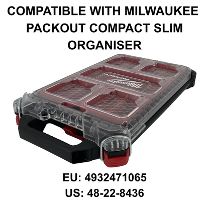 Personalisiertes KIBERG Clip-On Label für Milwaukee Packout Compact Slim | Wunschtext bis 16 Zeichen | Werkzeugbox-Beschriftung