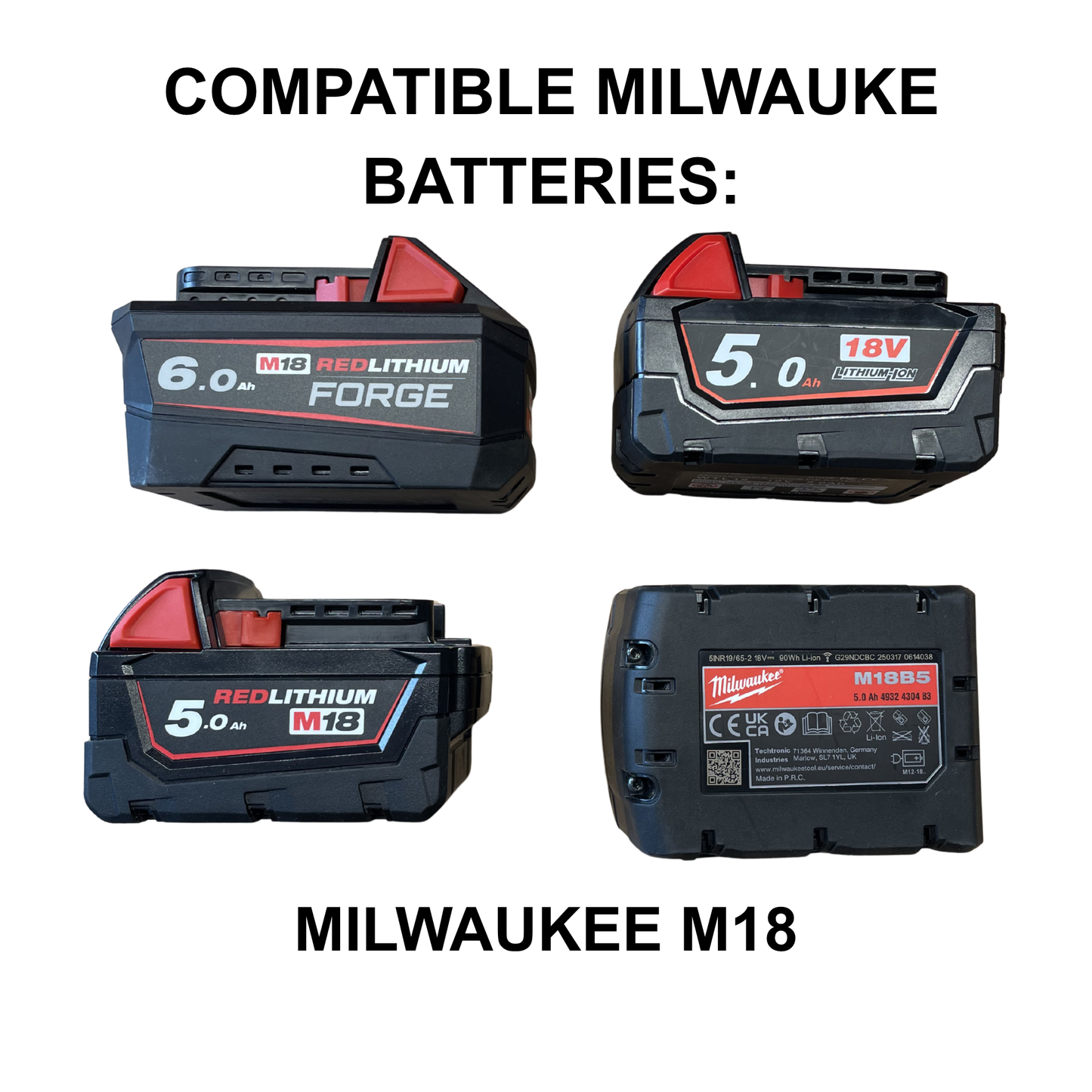 KIBERG Wandhalterung für Milwaukee M18 Akku | Slide-In System ohne Auslöseknopf | Werkstatt & Garage