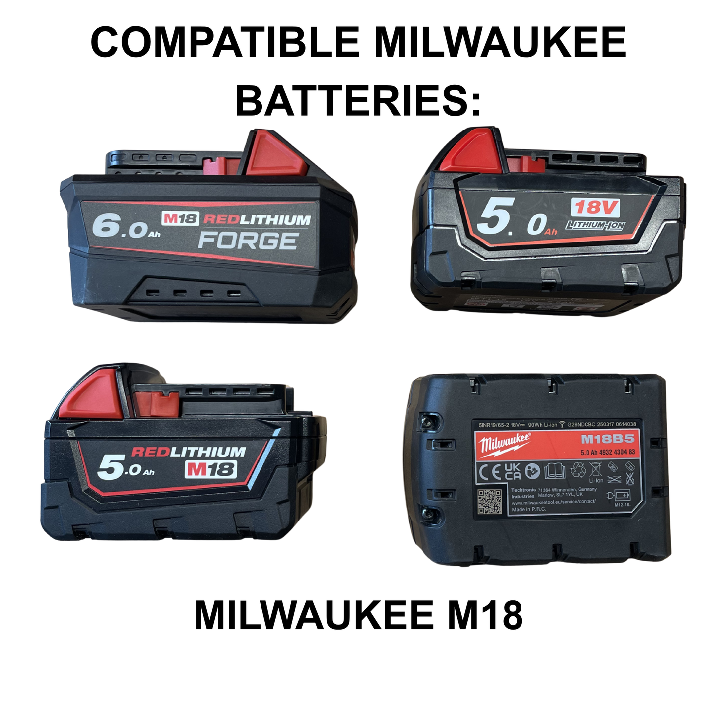 Personalisierter KIBERG Akkuträger für Milwaukee M18 | Wunschtext Gravur | 4 oder 6 Akkus | Geschenk Handwerker