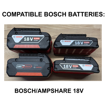 KIBERG Akkuträger für Bosch 18V | Batteriehalter mit Tragegriff | 4 oder 6 Akkus | Werkstatt Baustelle Ordnung
