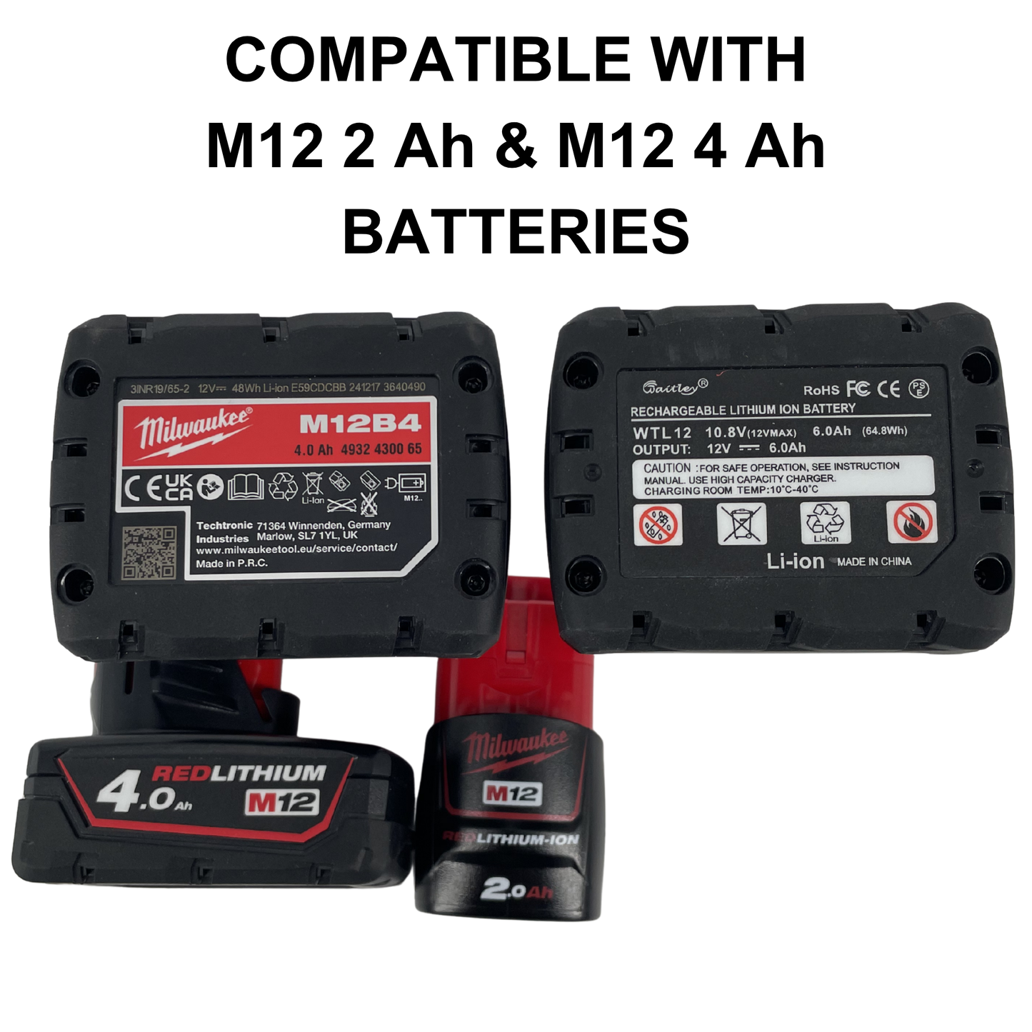 KIBERG Inlay für Milwaukee Packout Compact Organizer | M12 2Ah & 4Ah Akkus | Verstecktes AirTag Fach | Schwarz oder Rot wählbar