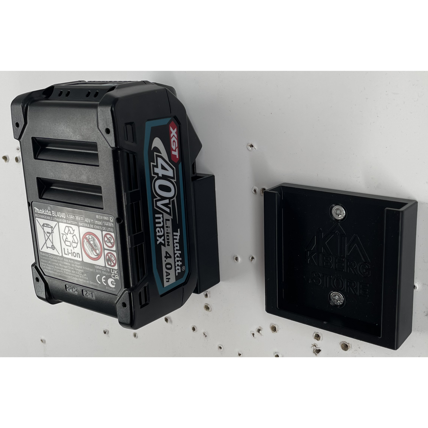 KIBERG Akku-Wandhalterung für Makita XGT 40V | Slide-In System ohne Knopf | Werkstatt Organizer