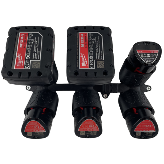 KIBERG Akku Wandhalterung für Milwaukee M12 | 2/4/6/8 Slots | Click-in Verriegelung | Robustes PETG | Made in Austria