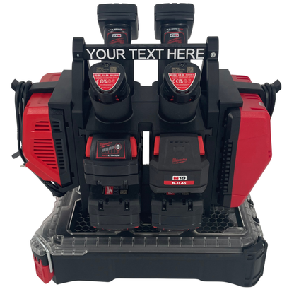 Personalisiertes Milwaukee Akku- & Ladegerät-Tragesystem (hält bis zu 12 M18 & M12 Akkus) - Packout Kompatibel