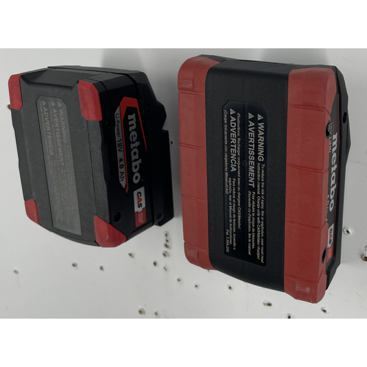 KIBERG Akku-Wandhalter für Metabo 18V CAS | Slide-In Montage | Werkstatt-Organizer aus PETG