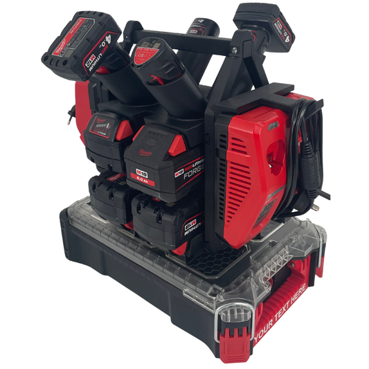 Milwaukee Battery & Charger Carry System for Packout | Holds up to 12 Batteries | Organizer for M18 and M12 Chargers