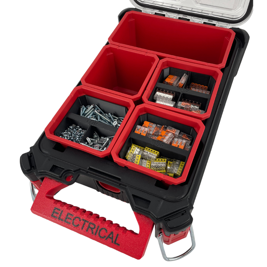 KIBERG Stapel-Einsatz für Milwaukee Packout Organizer | Zwei Ebenen in einer Box | 2, 3 oder 4 Fächer