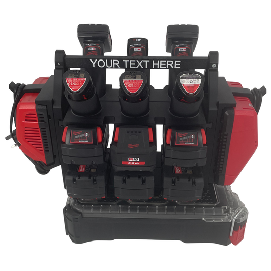 Personalisiertes Milwaukee Akku- & Ladegerät-Tragesystem (hält bis zu 18 M18 & M12 Akkus) - Packout Kompatibel