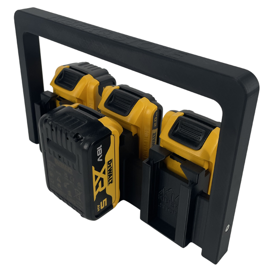 KIBERG Akkuträger für DeWalt 18V | Batteriehalter mit Tragegriff | 4 oder 6 Akkus | Werkstatt & Baustelle