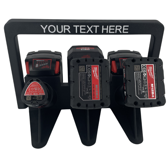 Personalisierter KIBERG Akkuträger für Milwaukee M18 & M12 | Wunschtext Gravur | Geschenk Handwerker