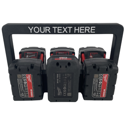 Personalisierter KIBERG Akkuträger für Milwaukee M18 | Wunschtext Gravur | 4 oder 6 Akkus | Geschenk Handwerker