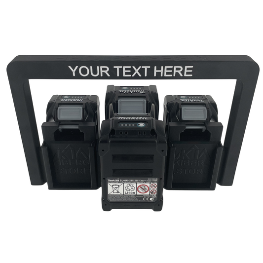 Personalisierter KIBERG Akkuträger für Makita 40V XGT | Wunschtext Gravur | 4 oder 6 Akkus | Geschenk