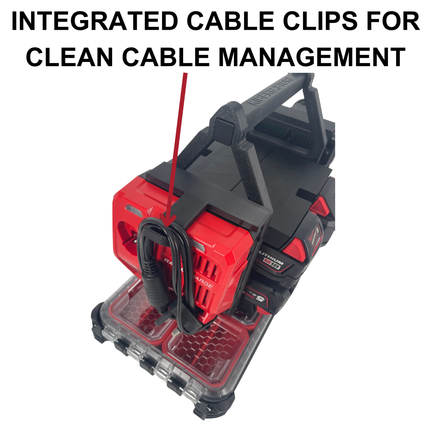 Milwaukee Battery & Charger Carry System for Packout | Holds up to 12 Batteries | Organizer for M18 and M12 Chargers