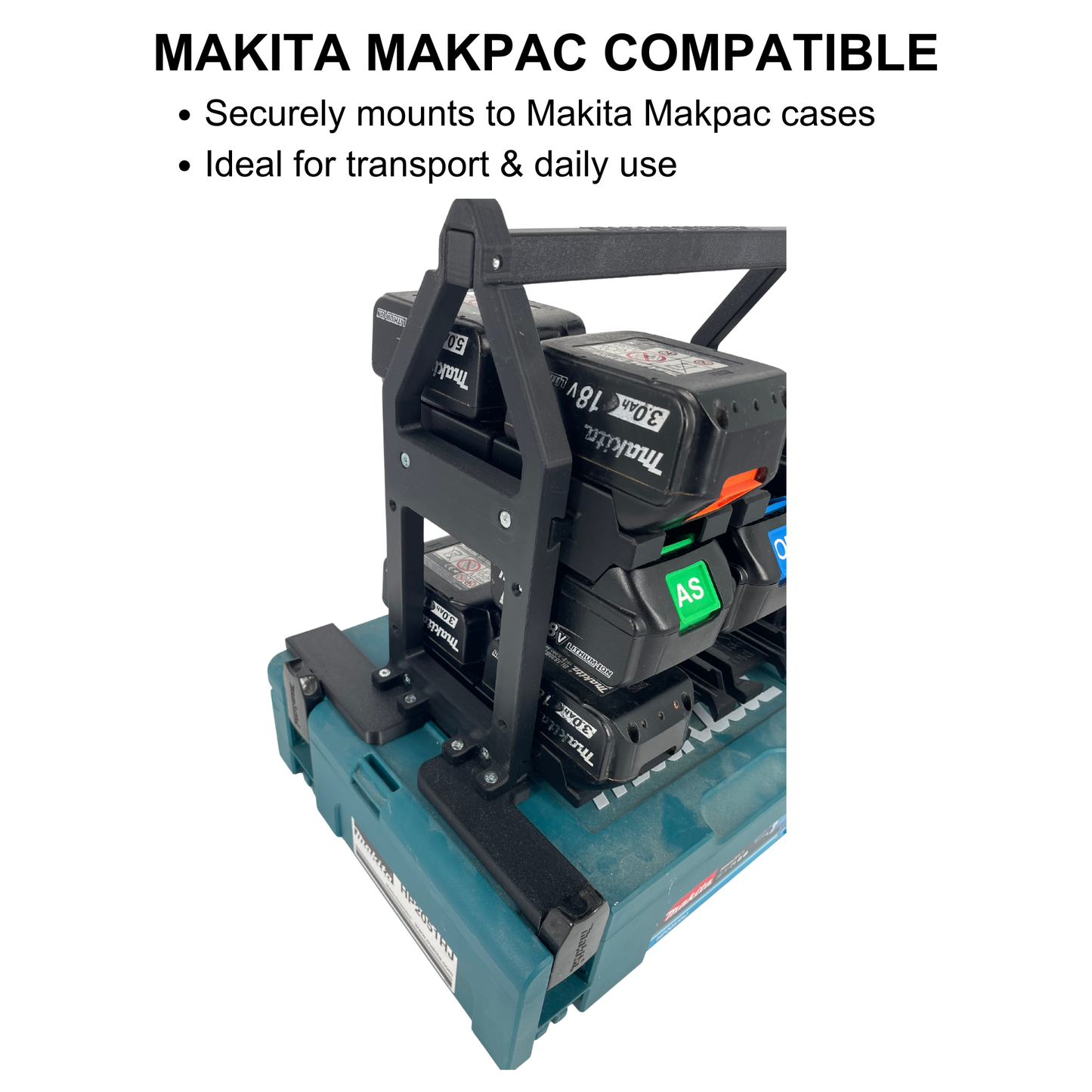 Makita Akku- & Ladegerät-Tragesystem (bis zu 18 Akkus) – Makpac kompatibel