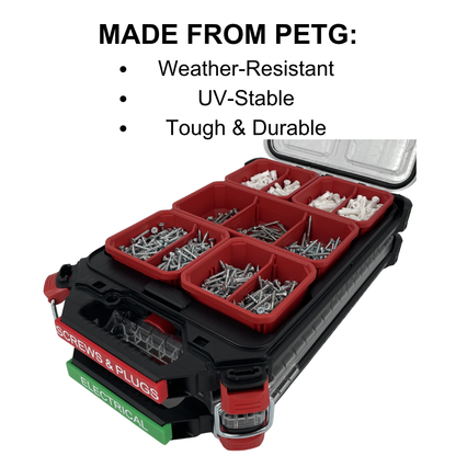 Personalisiertes KIBERG Clip-On Label für Milwaukee Packout Compact Slim | Wunschtext bis 16 Zeichen | Werkzeugbox-Beschriftung