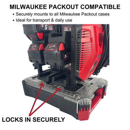 Personalisiertes Milwaukee Akku- & Ladegerät-Tragesystem (hält bis zu 12 M18 & M12 Akkus) - Packout Kompatibel