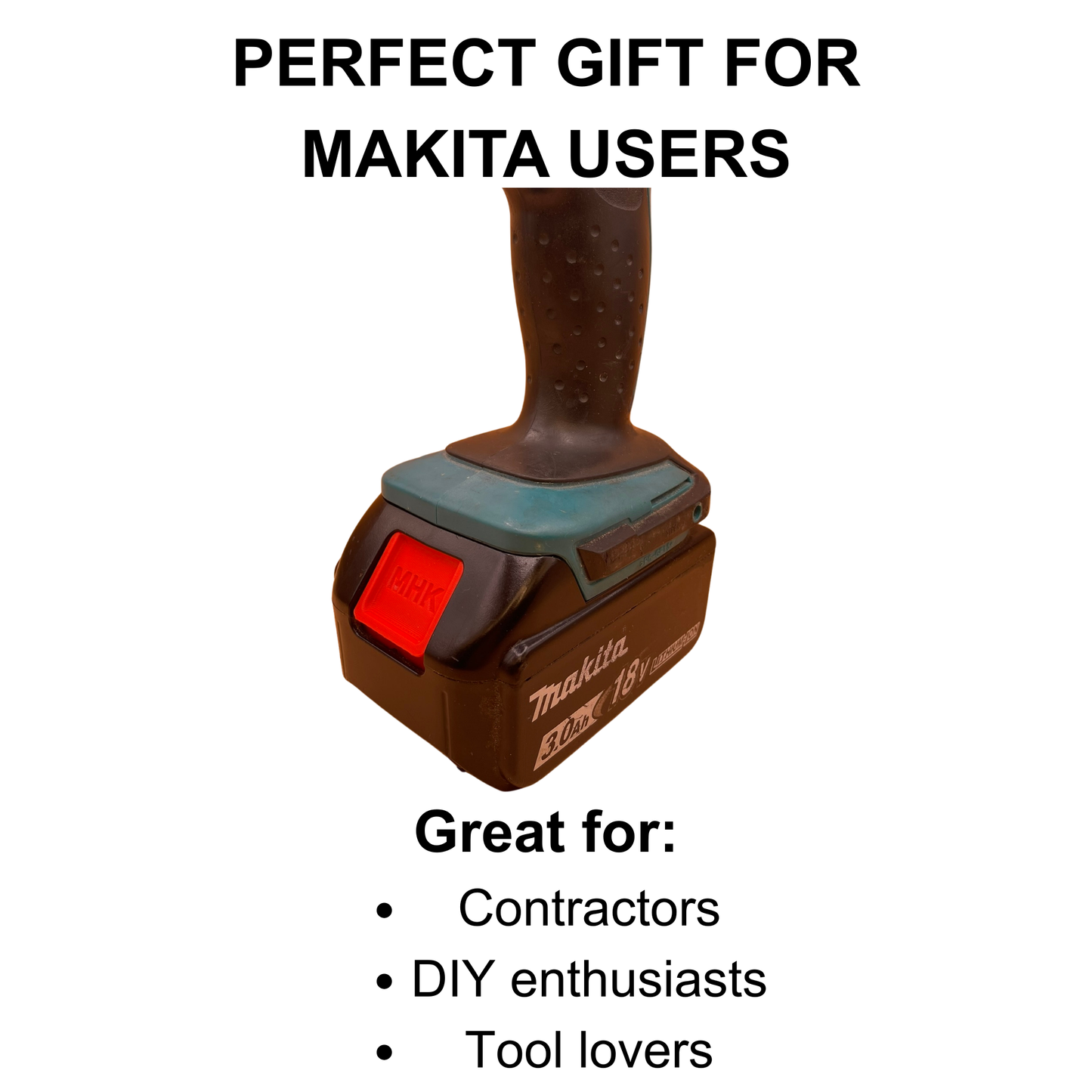 Personalisierter Einfärbiger Makita 18V Akku Knopf