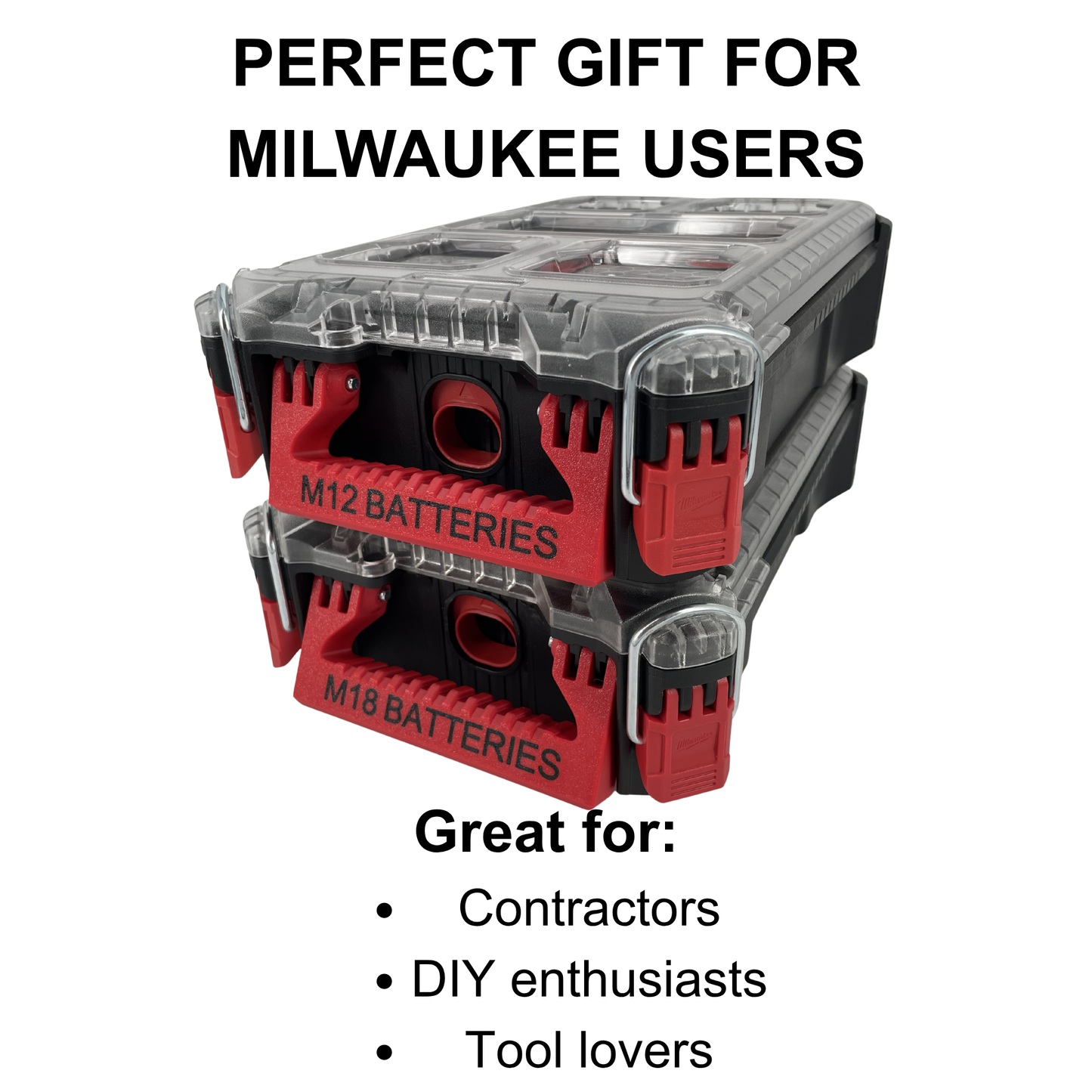 Personalisierter KIBERG Handle für Milwaukee Packout Compact Organiser | Wunschtext bis 16 Zeichen | Farbe wählbar | EU-Versand
