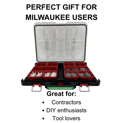 Personalisiertes KIBERG Clip-on Label für Milwaukee Packout Slim Organiser | Wunschtext 16 Zeichen | 9 Farbkombinationen
