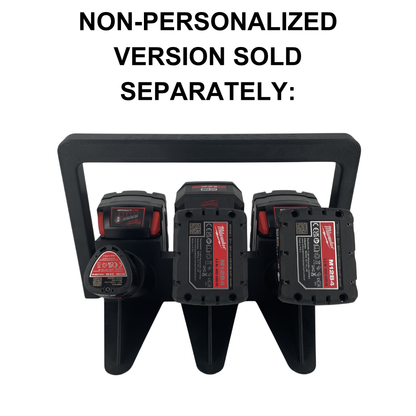 Personalisierter KIBERG Akkuträger für Milwaukee M18 & M12 | Wunschtext Gravur | Geschenk Handwerker