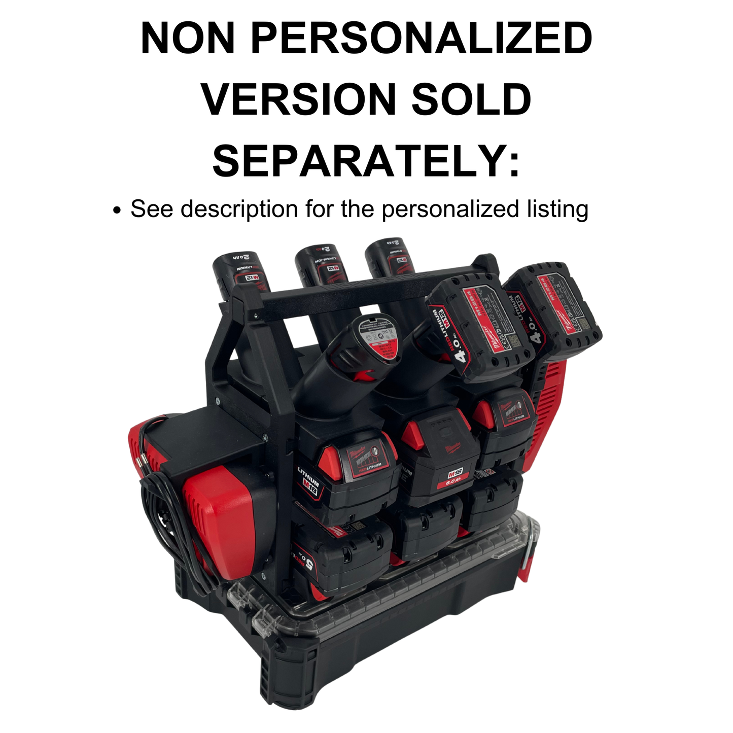 Personalisiertes Milwaukee Akku- & Ladegerät-Tragesystem (hält bis zu 18 M18 & M12 Akkus) - Packout Kompatibel