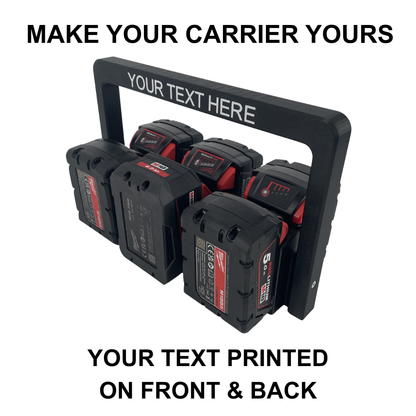 Personalisierter KIBERG Akkuträger für Milwaukee M18 | Wunschtext Gravur | 4 oder 6 Akkus | Geschenk Handwerker