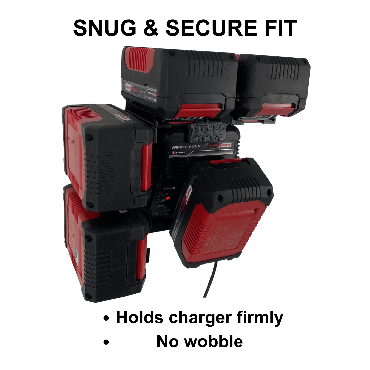 Einhell Power X-Charger 3A Wandhalterung mit Akkuhalter (2 oder 4 Akkus)