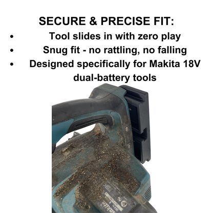 KIBERG Wandhalterung für Makita 18V Dual-Akku-Werkzeuge | High & Low Profile | Heckenschere & Kettensäge