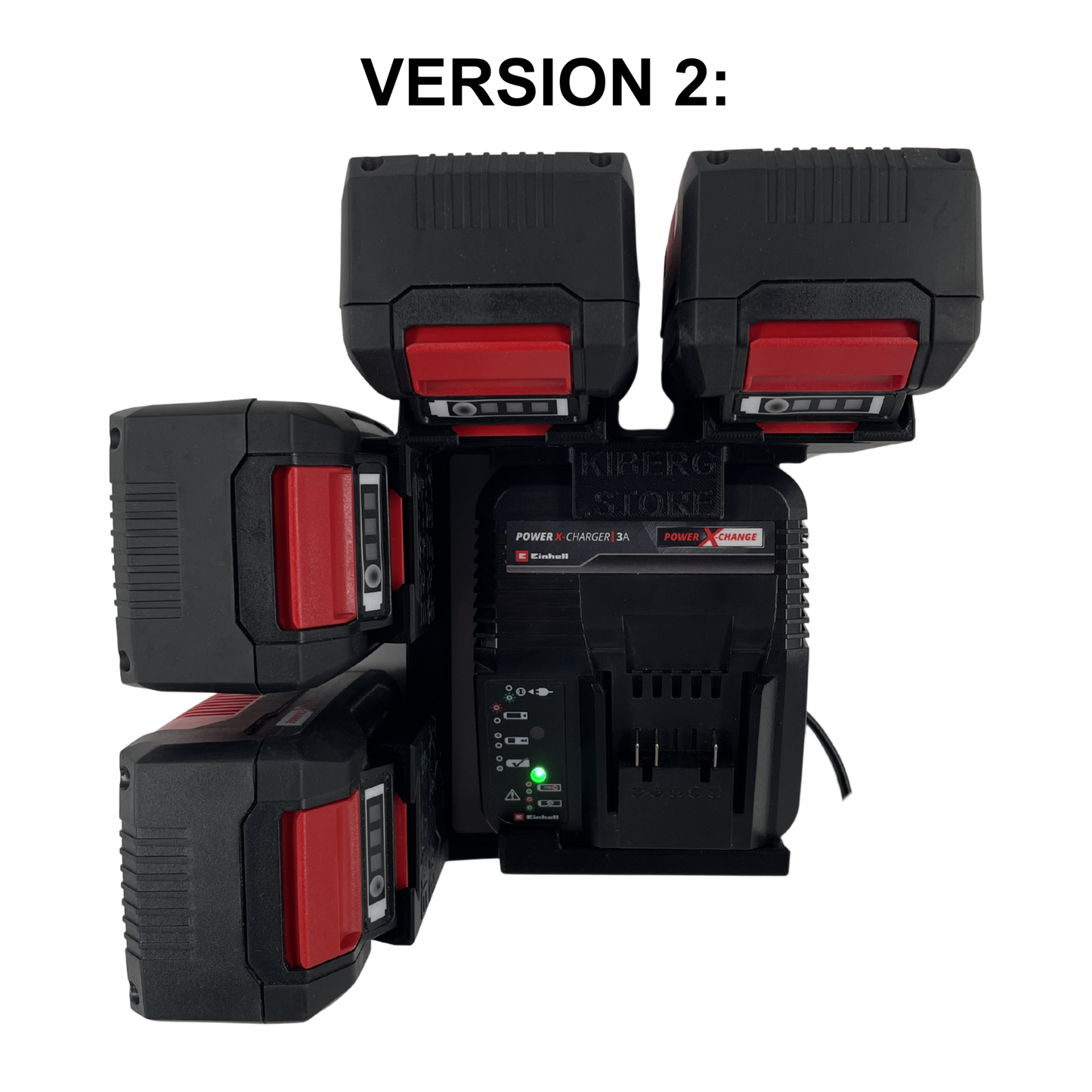 Einhell Power X-Charger 3A Wandhalterung mit Akkuhalter (2 oder 4 Akkus)