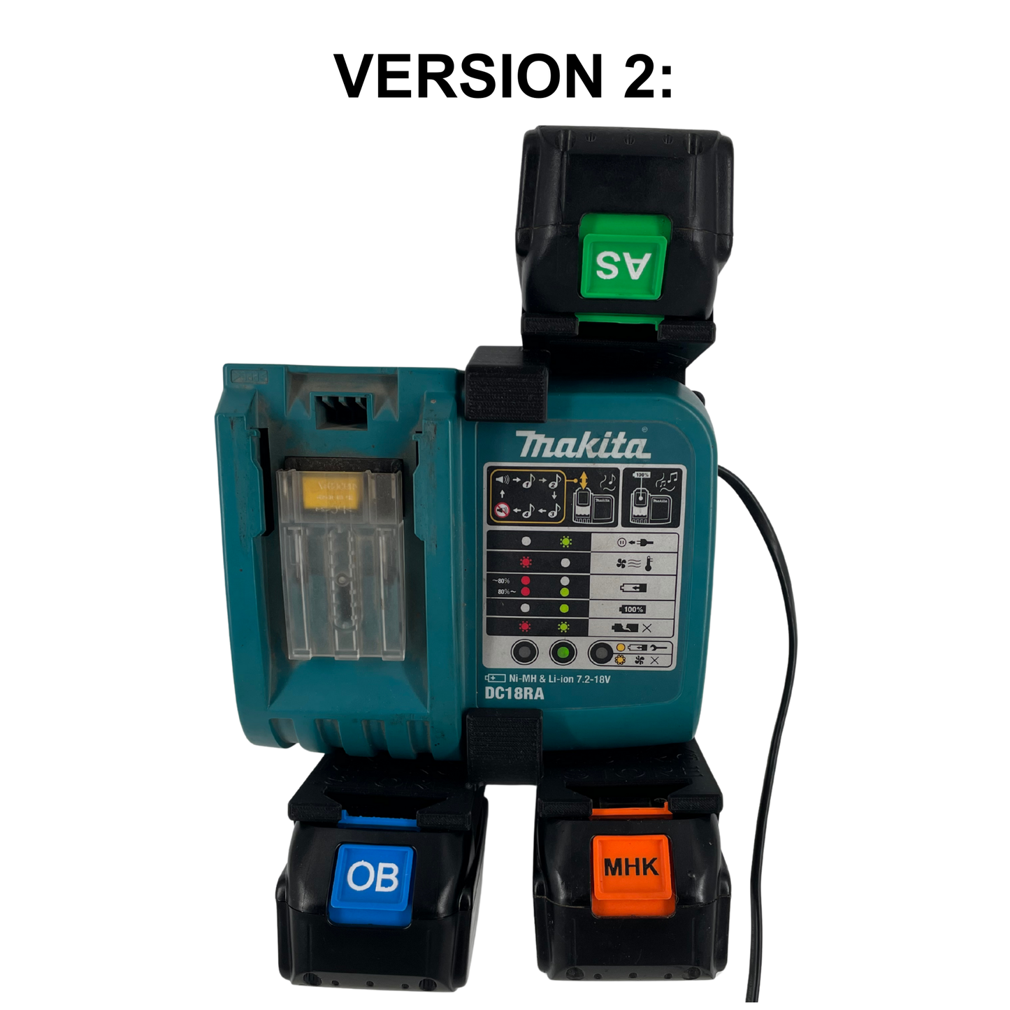 Makita DC18RA Wandhalterung mit Akkuhalter (2–4 Akkuplätze)