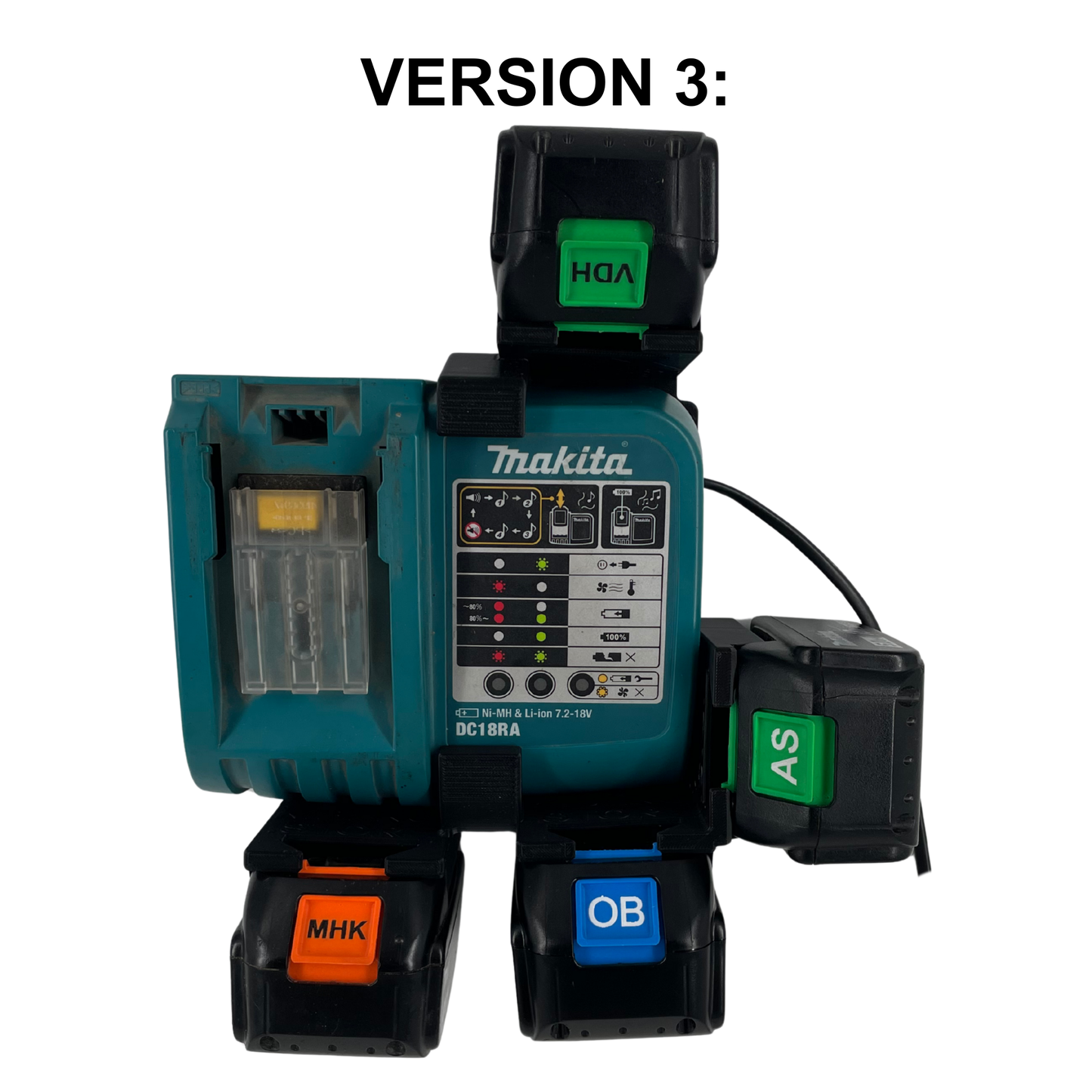 Makita DC18RA Wandhalterung mit Akkuhalter (2–4 Akkuplätze)