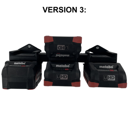KIBERG Metabo 18V Akku-Wandhalterung | 2, 4 oder 6 Stellplätze | Werkstatt-Organizer