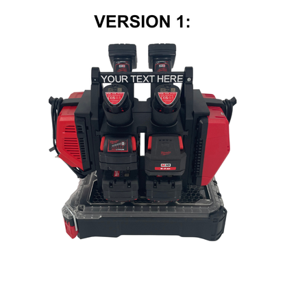 Personalisiertes Milwaukee Akku- & Ladegerät-Tragesystem (hält bis zu 12 M18 & M12 Akkus) - Packout Kompatibel