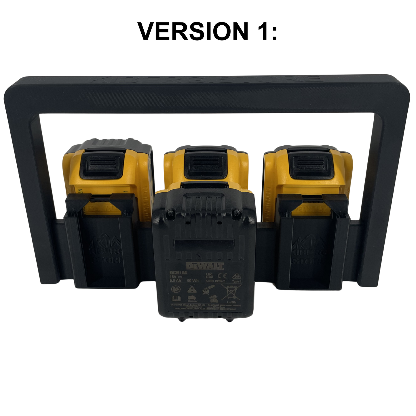 KIBERG Akkuträger für DeWalt 18V | Batteriehalter mit Tragegriff | 4 oder 6 Akkus | Werkstatt & Baustelle