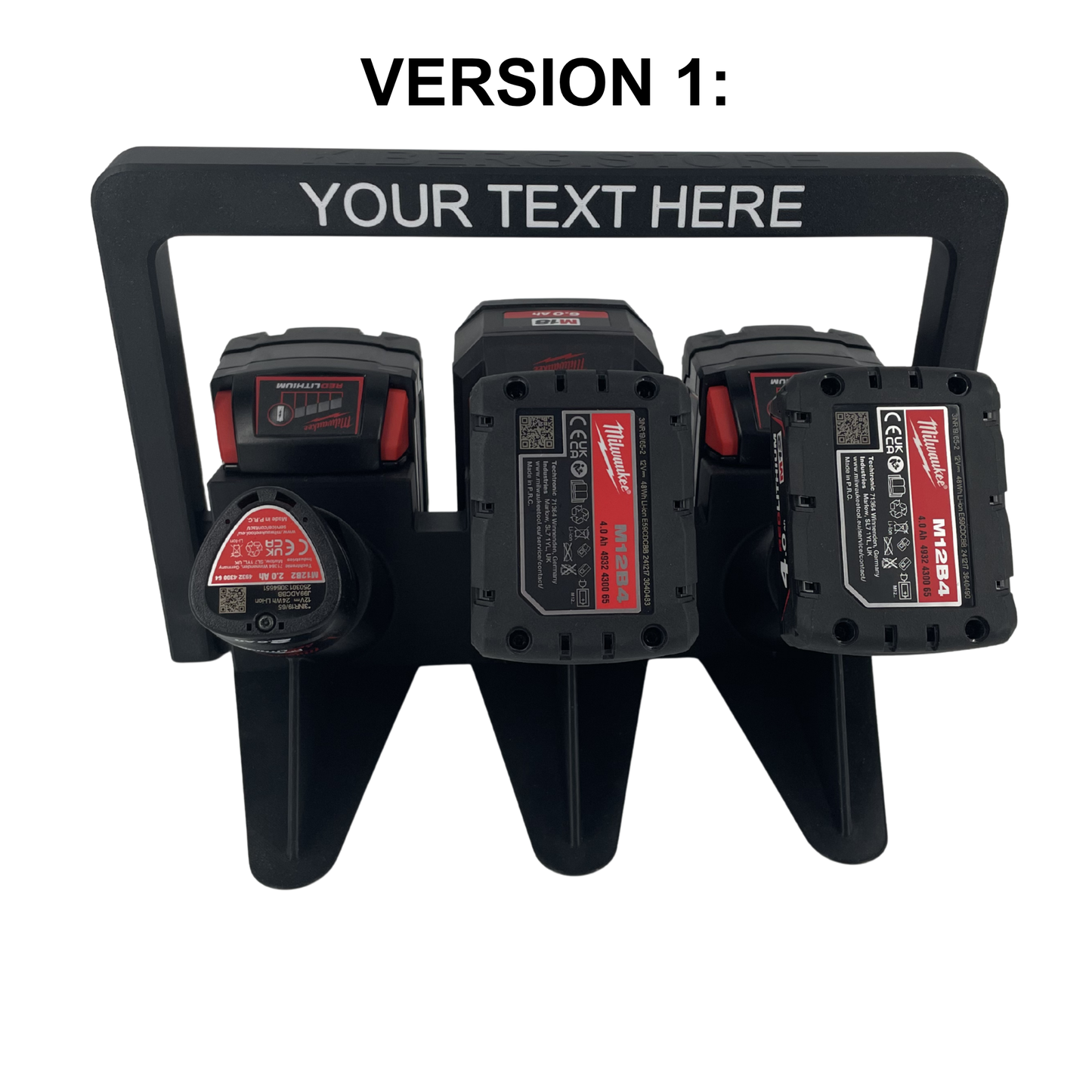 Personalisierter KIBERG Akkuträger für Milwaukee M18 & M12 | Wunschtext Gravur | Geschenk Handwerker