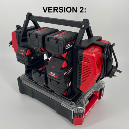 Milwaukee Akku- & Ladegerät-Tragesystem für Packout – Organizer für bis zu 18 M18 & M12 Akkus