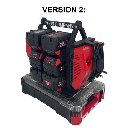 Personalisiertes Milwaukee Akku- & Ladegerät-Tragesystem (hält bis zu 12 M18 & M12 Akkus) - Packout Kompatibel
