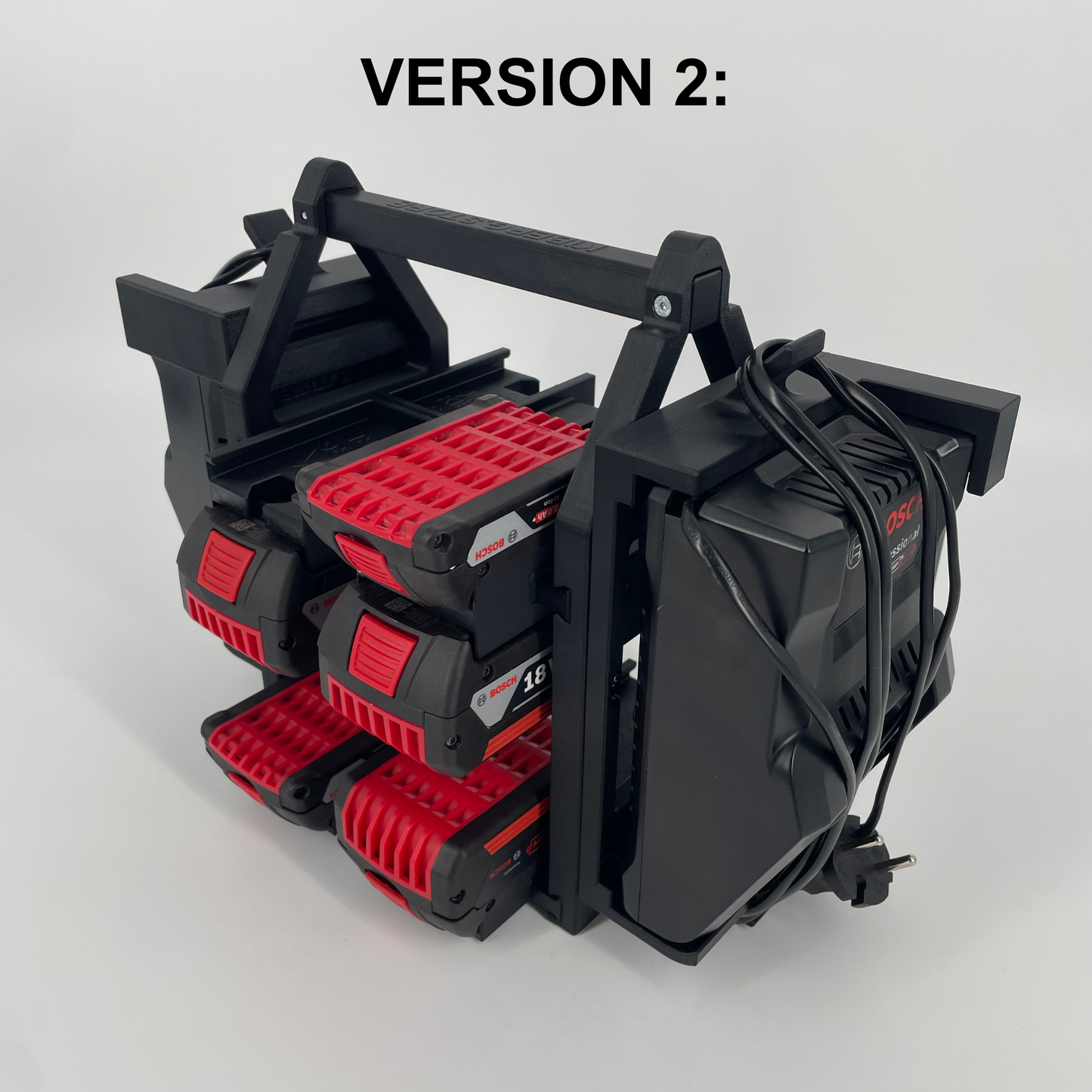 Bosch Akku- & Ladegerät-Tragesystem – Tragbarer Organizer für bis zu 12 Akkus (12V & 18V)