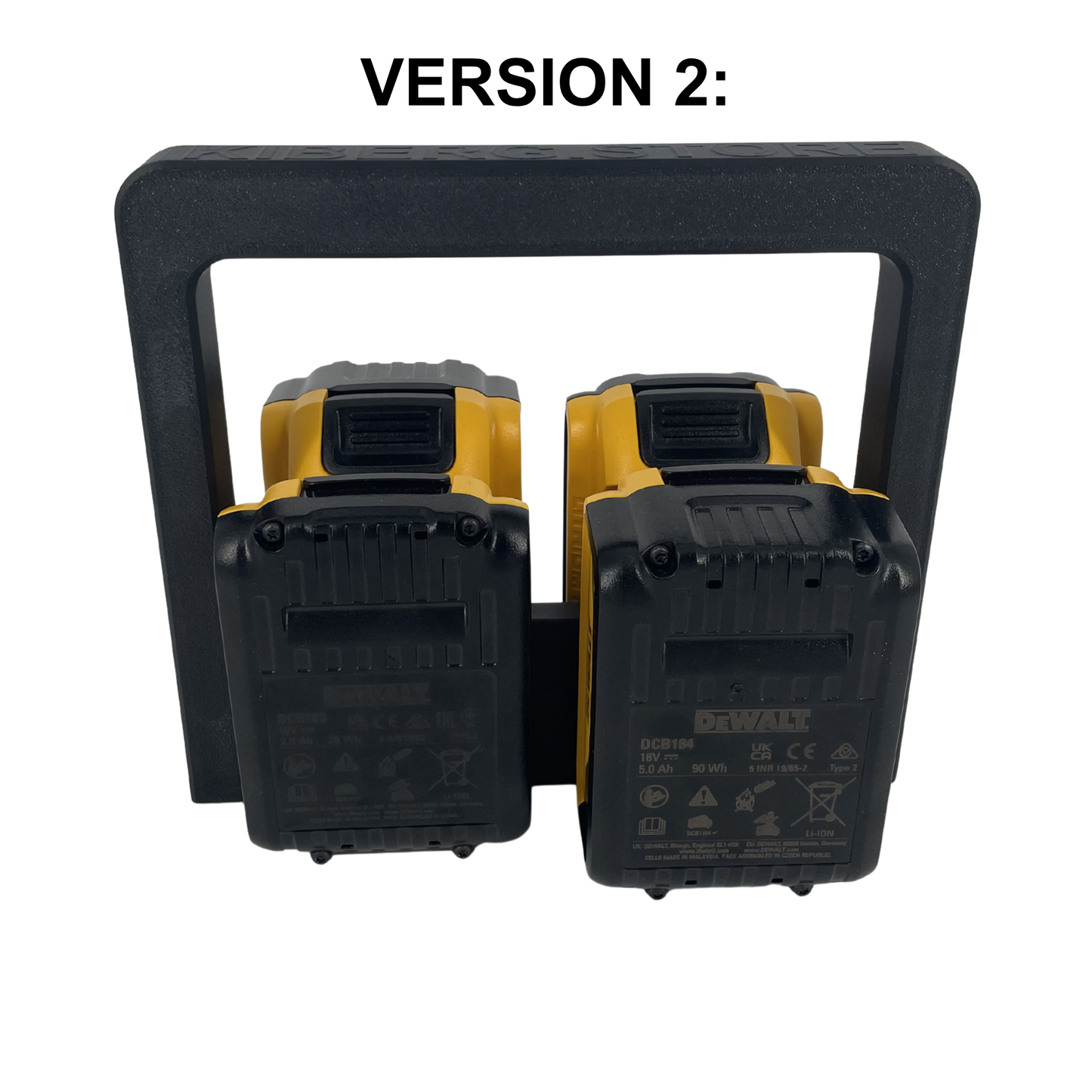 KIBERG Akkuträger für DeWalt 18V | Batteriehalter mit Tragegriff | 4 oder 6 Akkus | Werkstatt & Baustelle