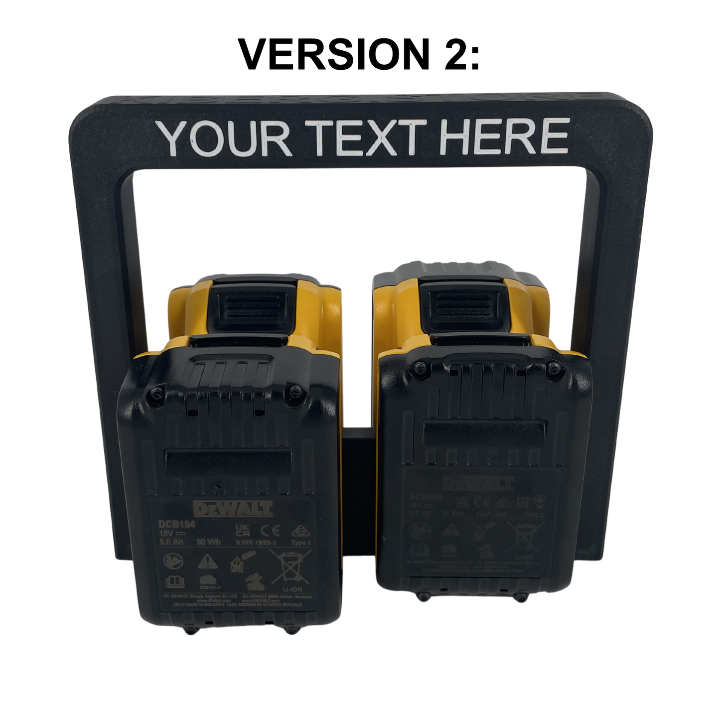 Personalisierter KIBERG Akkuträger für DeWalt 18V | Individuelle Gravur | 4 oder 6 Akkus | Geschenk Handwerker