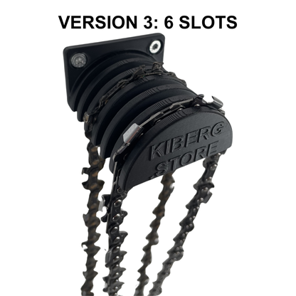 KIBERG Kettensägen Kettenhalter | Wandhalterung 2/4/6 Slots | Sägeketten ordentlich lagern