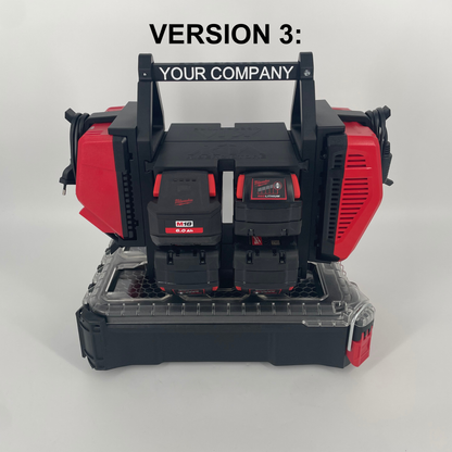 Personalisiertes Milwaukee Akku- & Ladegerät-Tragesystem (hält bis zu 12 M18 & M12 Akkus) - Packout Kompatibel