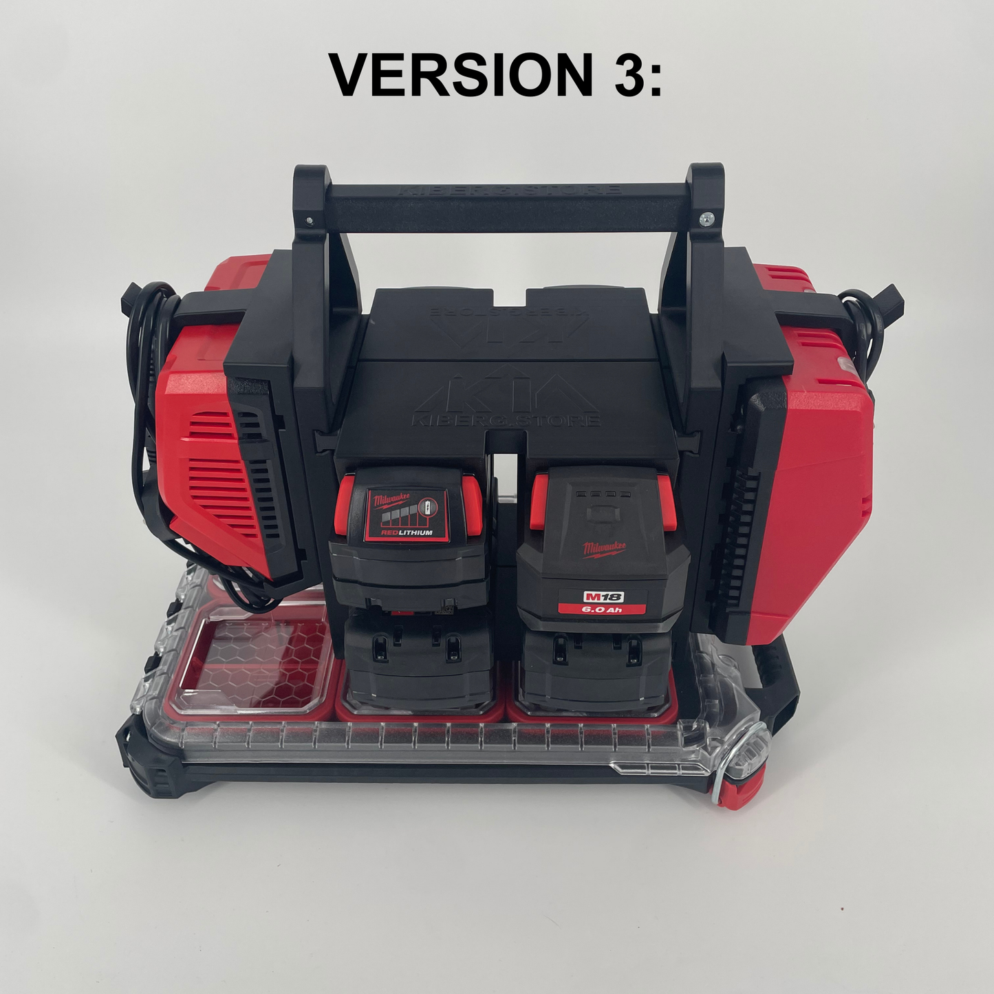 Milwaukee Battery & Charger Carry System for Packout | Holds up to 12 Batteries | Organizer for M18 and M12 Chargers