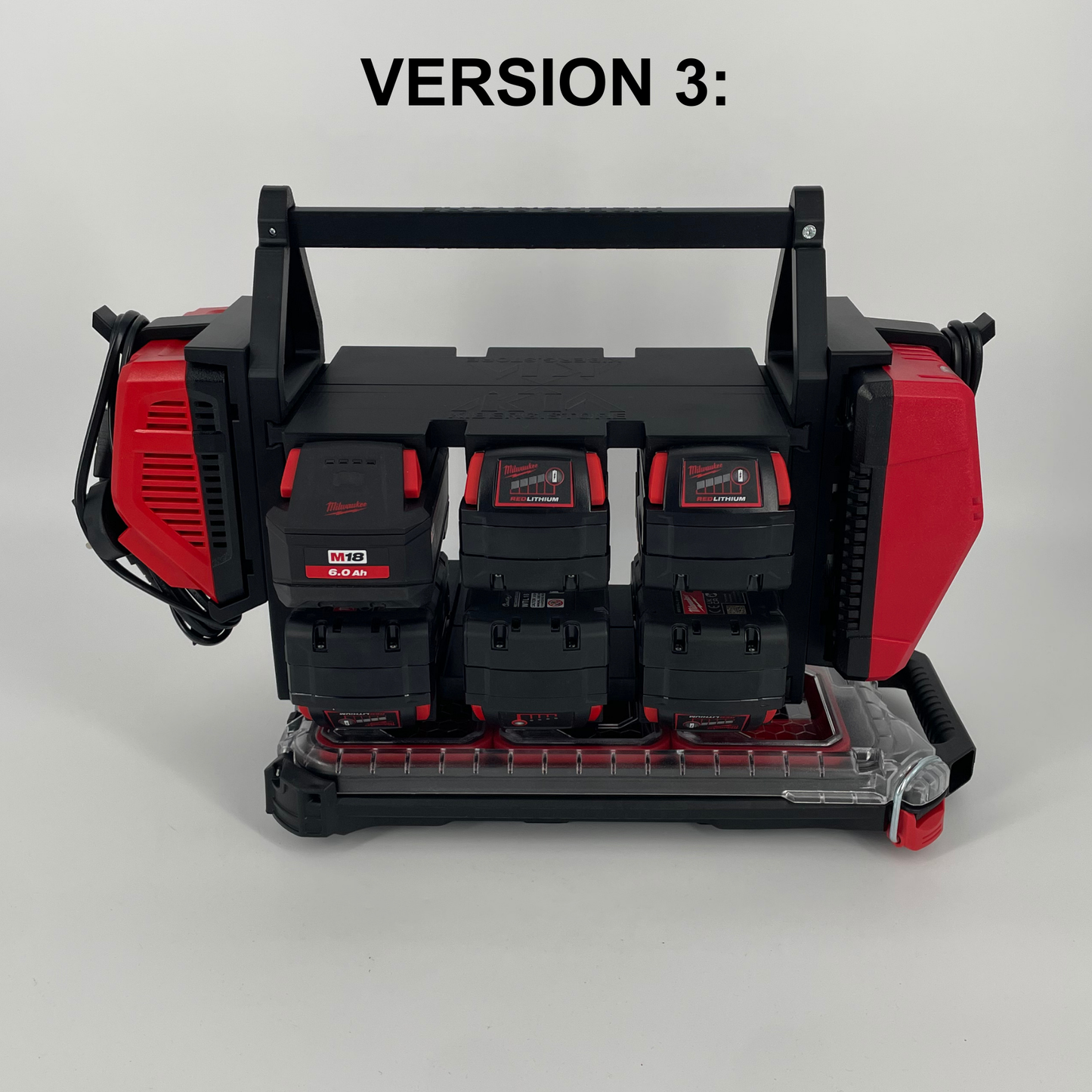 Milwaukee Akku- & Ladegerät-Tragesystem für Packout – Organizer für bis zu 18 M18 & M12 Akkus