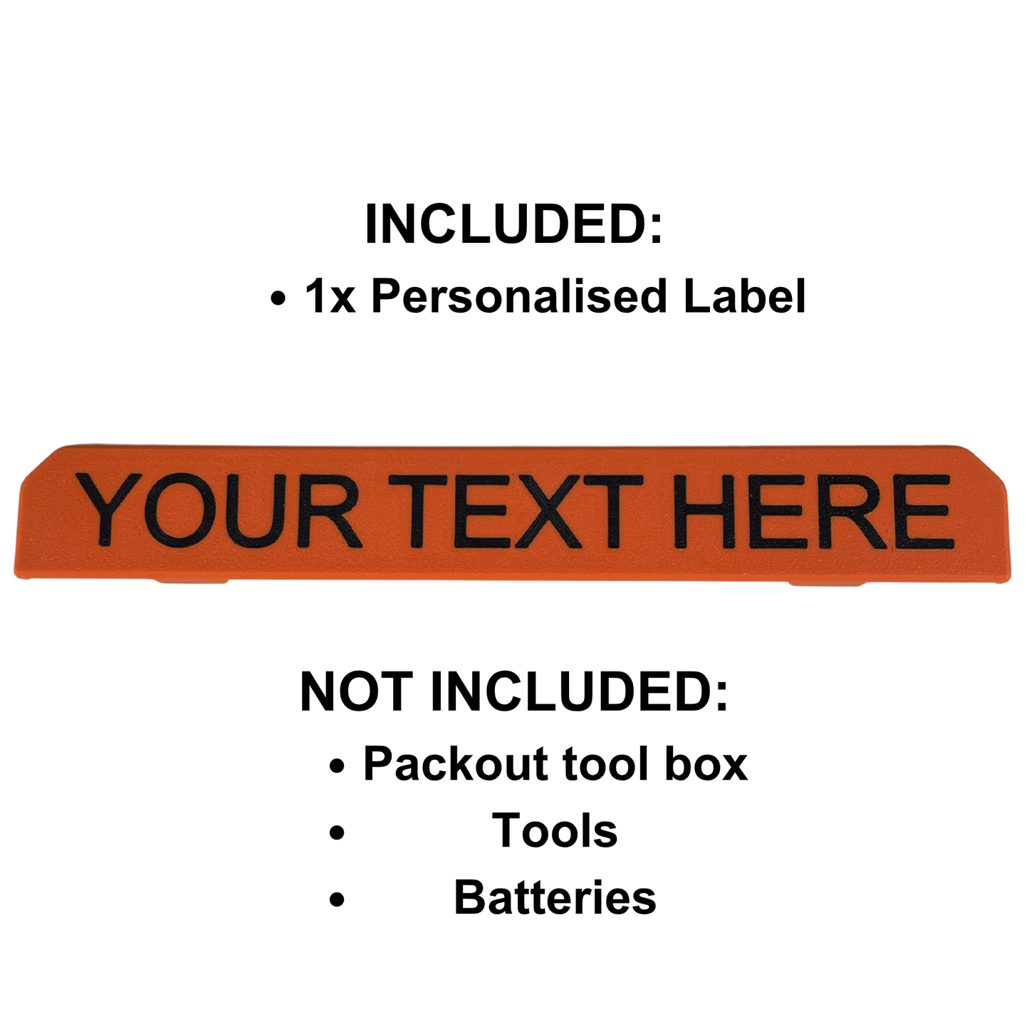 KIBERG Clip-on Label personalisiert für Milwaukee Packout 2 & 3 Drawer | bis 16 Zeichen | Farbe frei wählbar | Werkstatt-Beschriftung (Kopie)