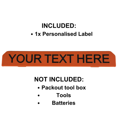 KIBERG Clip-on Label personalisiert für Milwaukee Packout 2 & 3 Drawer | bis 16 Zeichen | Farbe frei wählbar | Werkstatt-Beschriftung (Kopie)