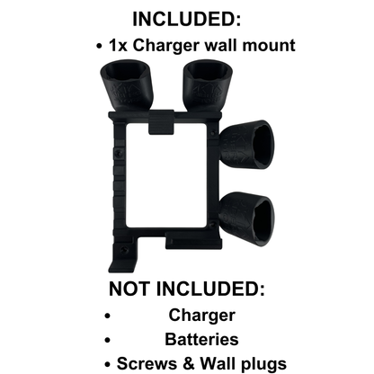 KIBERG Wandhalterung für Milwaukee M12 Ladegerät & Akkus | Slide-In System | M12-18FC & M12-18C | 2 oder 4 Akkuplätze